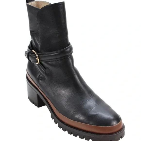 Ulla Johnson Womens Wrapped Buckle Accent Heeled Boots Black Size EUR 39